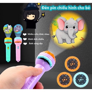 Đèn Pin chiếu hình 24 hình động vật cho bé nhận biết thế giới xung quanh - Rõ nét