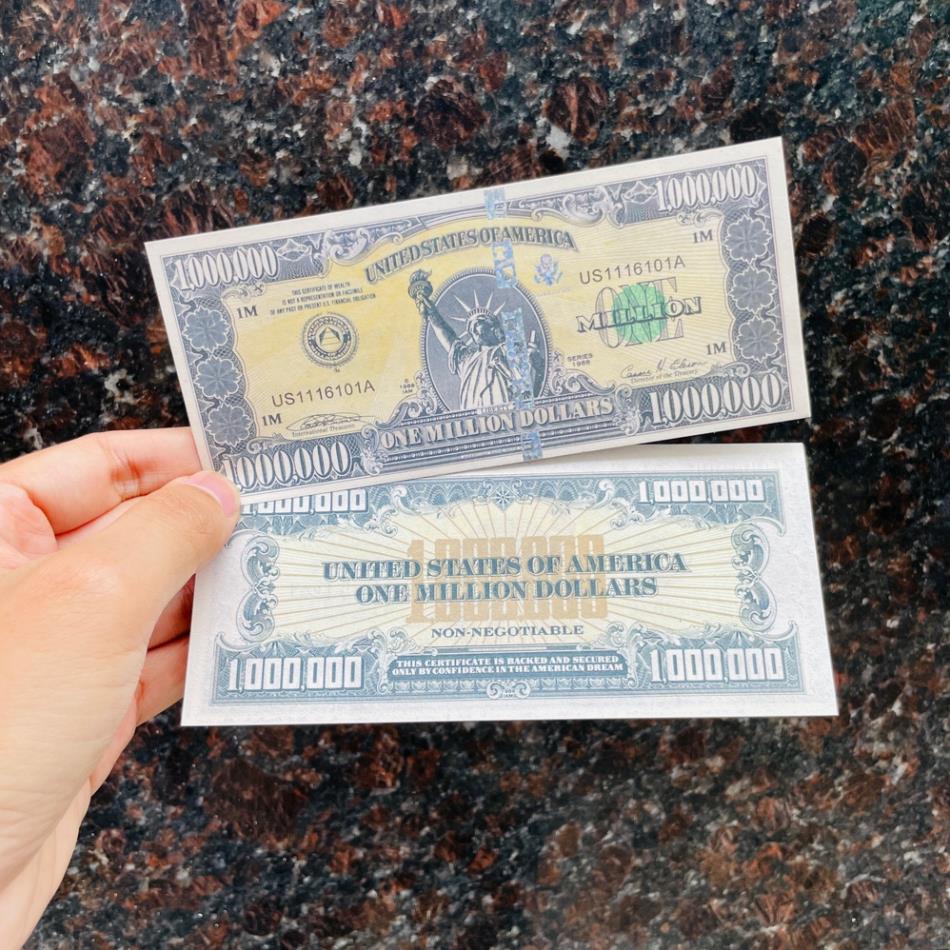 Tờ Tiền 1 Triệu Đô - usd Kỉ Niệm Lưu Niệm, Có Bảo An