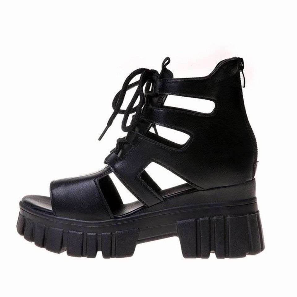 Giày Sandal Mùa Hè Đế Xuồng Dày Dặn Thoáng Khí Phong Cách La Mã Dễ Phối Đồ Cho Nữ