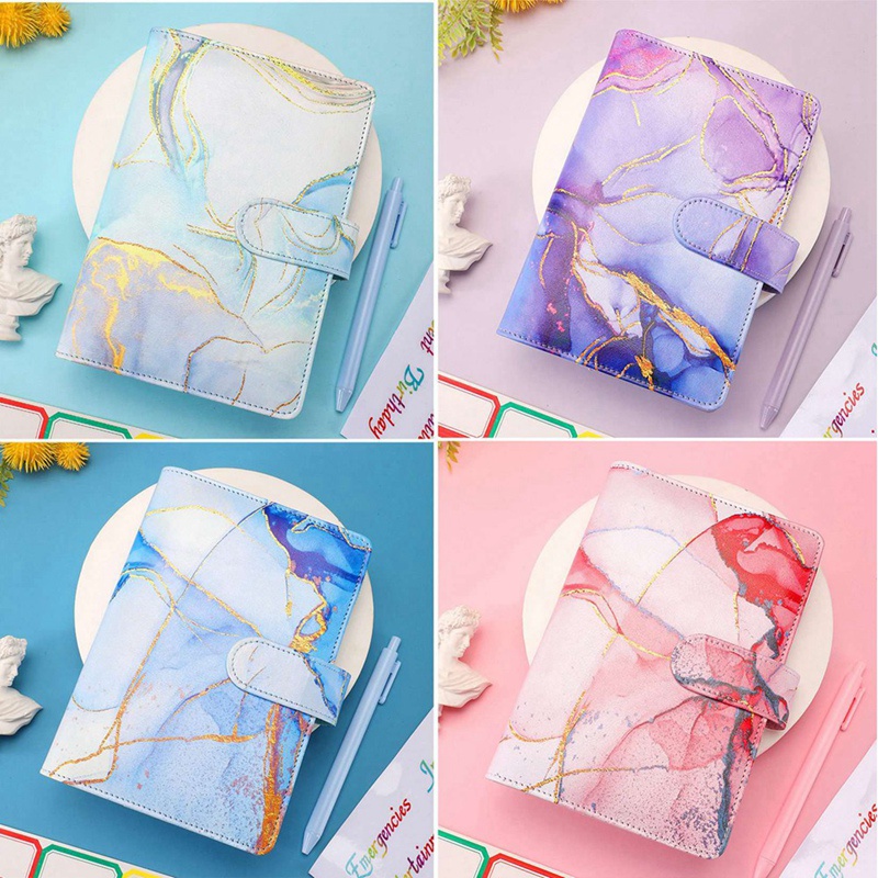 Phong Bì Đựng Tiền Tài Liệu Khổ A6 Họa Tiết Vân Đá Cẩm Thạch Nhiều Màu Sắc Có Khóa Kéo