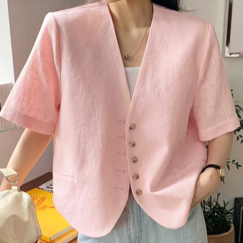 Áo khoác blazer CELMIA tay ngắn có nút cài thời trang nữ tính | BigBuy360 - bigbuy360.vn
