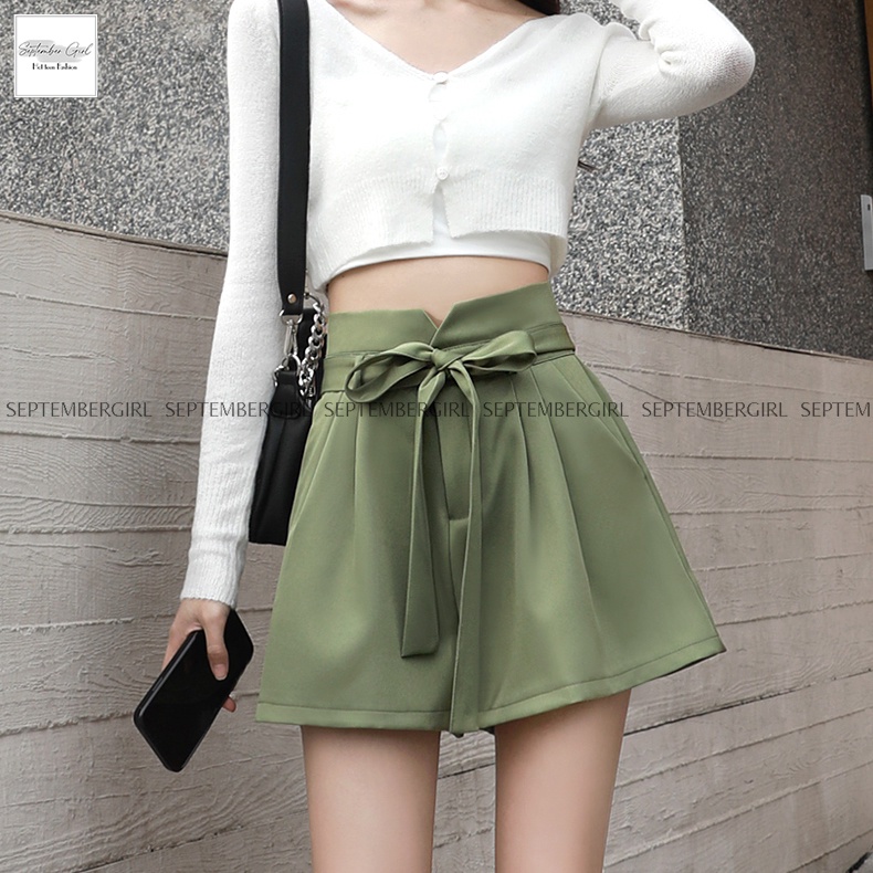 Quần Shorts Nữ Thiết Kế Kiểu Quần Tây Thắt Nơ Form Chuẩn Đẹp SEPTEMBERGIRL - SHORTS NU 002V2