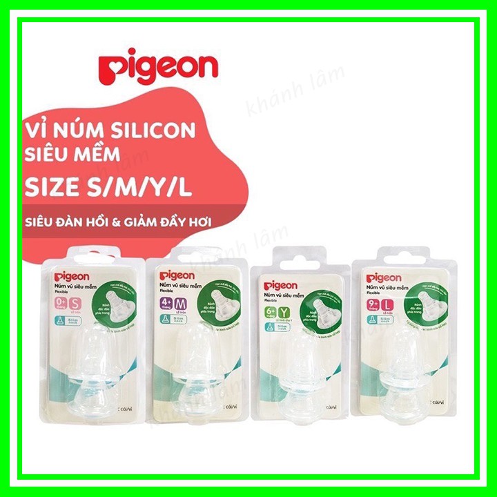 Núm ti siêu mềm Pigeon cổ hẹp S/M/L/Y ( giá 1 chiếc)