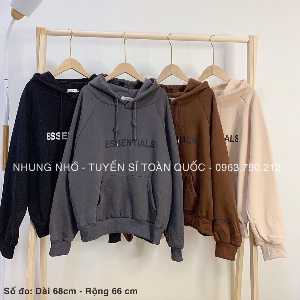 Áo hoodie nam nữ nỉ có mũ form rộng dày dặn ESSENTINAL HNDHD02 | BigBuy360 - bigbuy360.vn