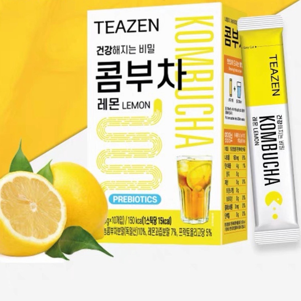 Trà Teazen Kombucha Lemon Hàn Quốc set 10 gói