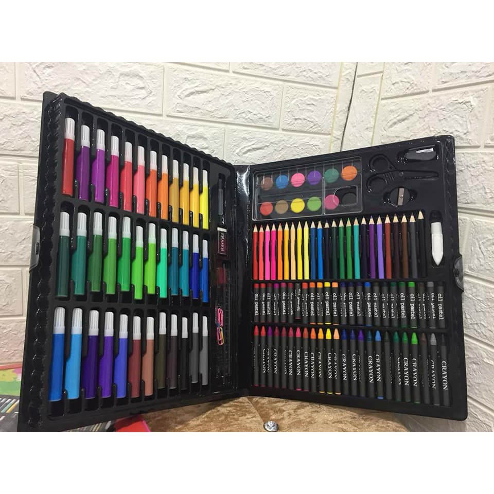 Bộ bút màu 150 món và dụng cụ vẽ cho bé yêu 2019