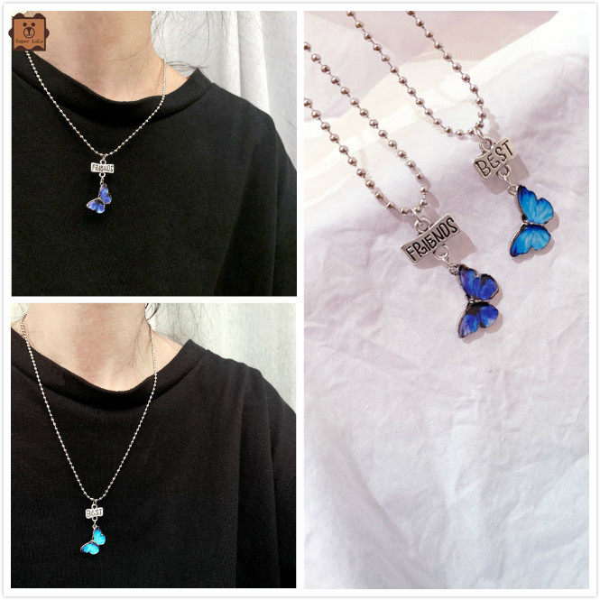 vòng cổ Hợp Kim Mặt Hình Bướm Đính Đá Xinh Xắn