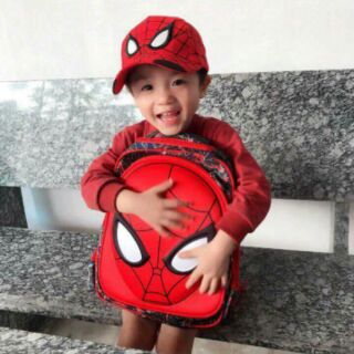 Combo mũ+balo siêu nhân nhện loại to
