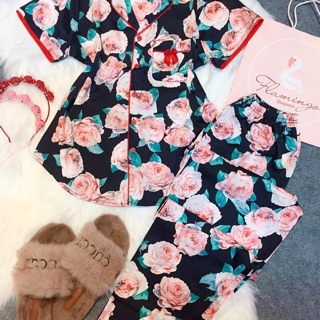 Đồ bộ lụa satin Flamingo