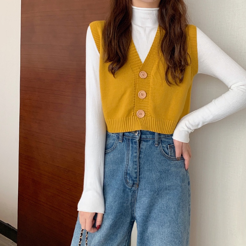 Áo nịt đan không tay cổ chữ V cổ điển Áo khoác vest dệt kim | BigBuy360 - bigbuy360.vn