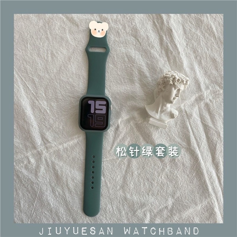 Ốp Silicone + Dây Đeo 2 Trong 1 Cho ĐồNg Hồ Apple Watch Series ultra 8 7 6 SE 5 4 3 2 1 i-Watch 49mm 45mm 41mm 44mm 40mm 42mm 38mm