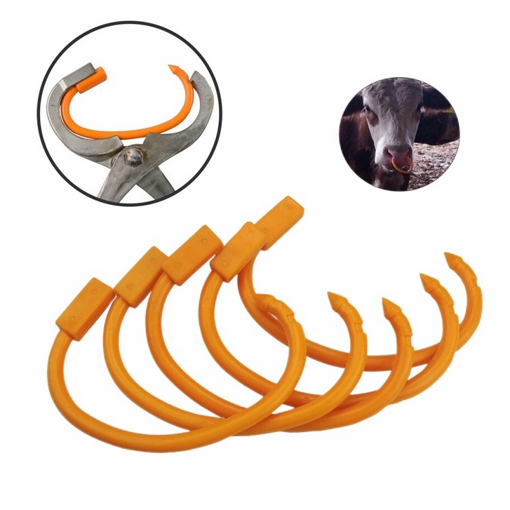 Vòng xỏ mũi bò nhựa Pakistan Vòng xỏ mũi có chốt khuyển mũi bò nhựa Phụ kiện kìm bấm mũi bò