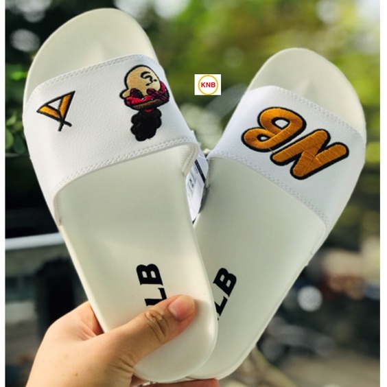 ♥️ Freeship+Ảnh Thật ♥️ Dép 𝐌𝐋𝐁 cô gái, quai ngang nam nữ, dép mlb quai ngang màu trắng full hộp