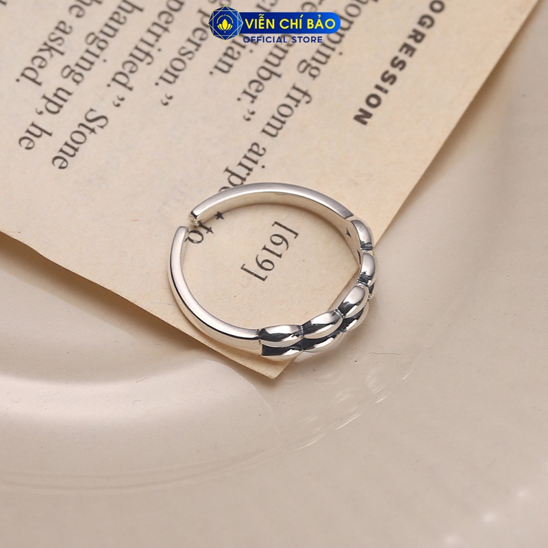 Nhẫn bạc nữ hàng đôi cá tính free size chất liệu bạc Thái 925 thời trang phụ kiện trang sức nữ Viễn Chí Bảo N000660