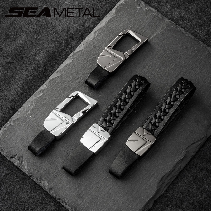 Móc khóa SEAMETAL da bò tinh xảo để trang trí chìa khóa xe hơi thông dụng đơn giản