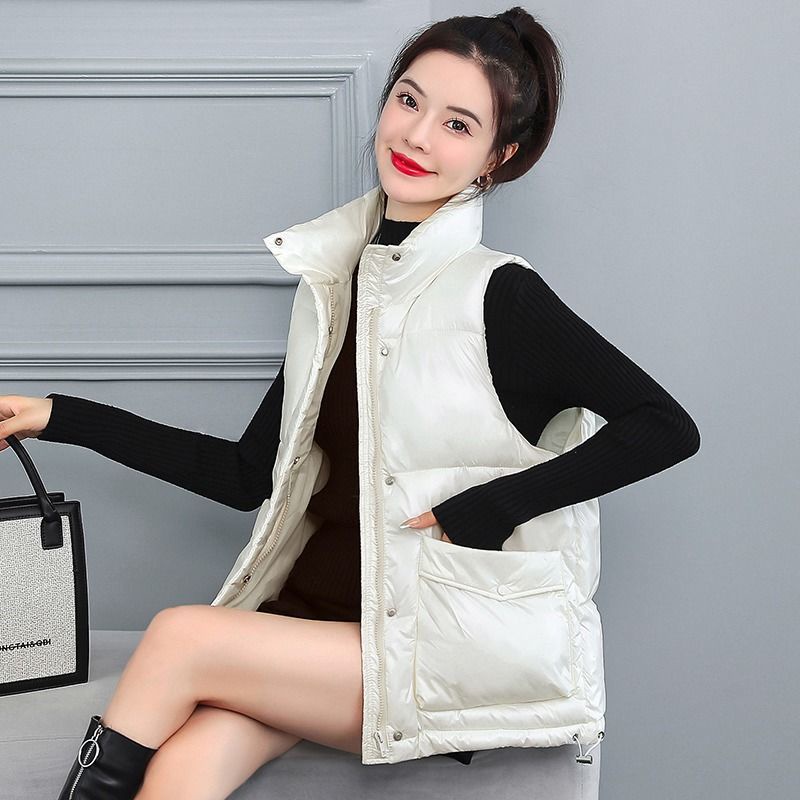 Áo khoác phao cộc tay phong cách Hàn Quốc thời trang thu đông 2021