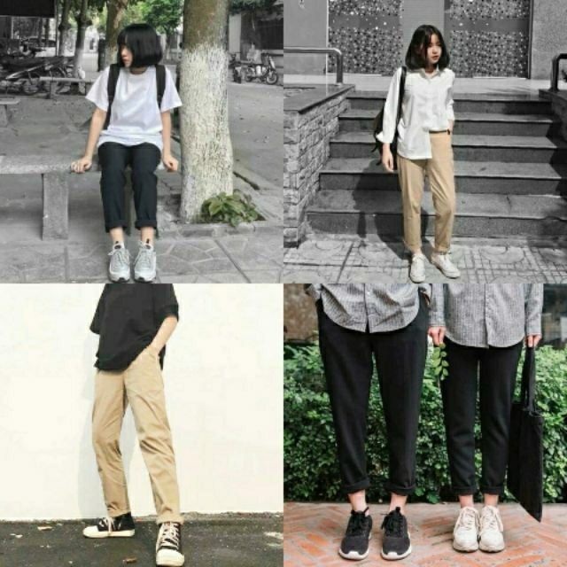 QUẦN BASIC PANTS KAKI MÀU ĐEN / BE NÂU TAN UNISEX