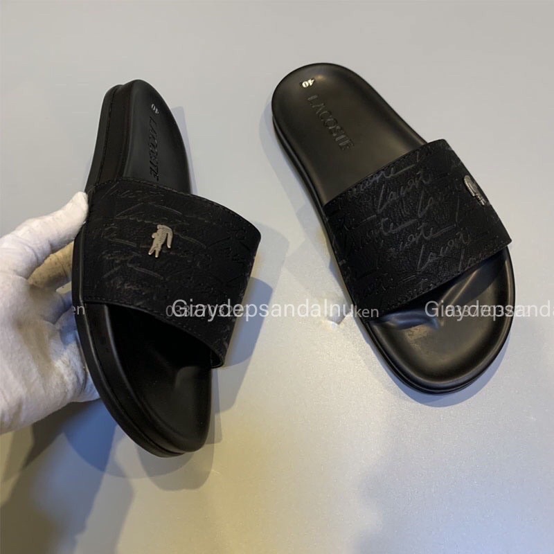 Dép da quai ngang lịch lãm phong cách thời trang da sịn Dép nam quai ngang hàng xuất khẩu kiểu dáng thanh lịch