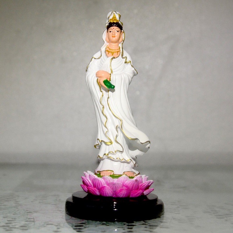tượng ngài quan thế âm Bồ Tát đứng cao 13cm