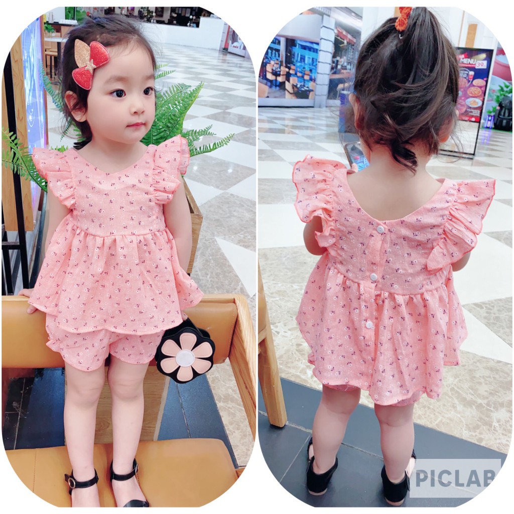 bộ váy hoa cánh tiên siêu yêu ngày hè cho bé gái - BVH