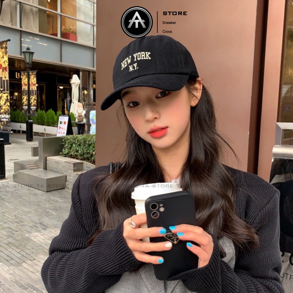 Mũ lưỡi trai NewYork thêu Ta Store thời trang, phong cách nón kết nữ Hàn Quốc cao cấp