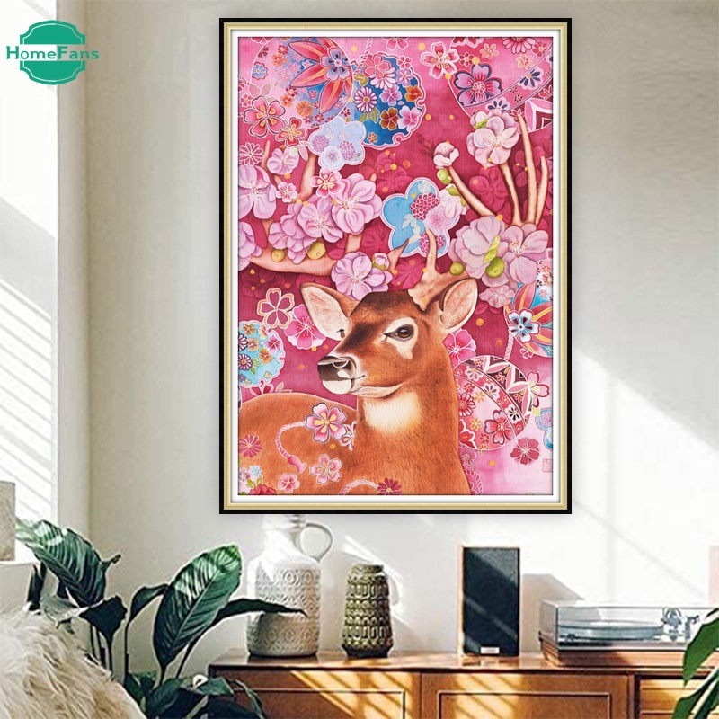 Bộ Tranh Đính Đá 5D Tự Làm Hình Chó Shiba Inu 30x40cm / 40x50cm / 50x70cm