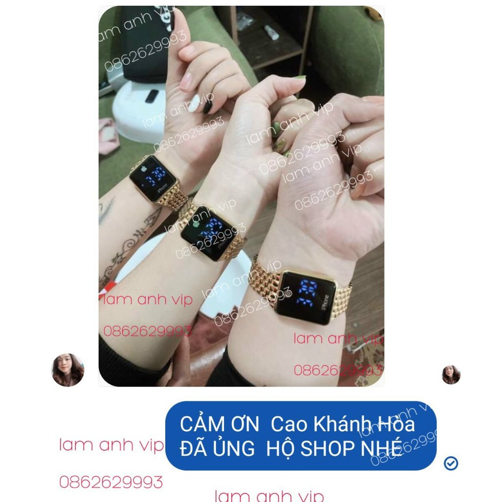 Đồng hồ iphone màn hình CẢM ỨNG điện tử quai hợp kim không rỉ pin siêu bền thời thượng full box bảo hành 12 tháng