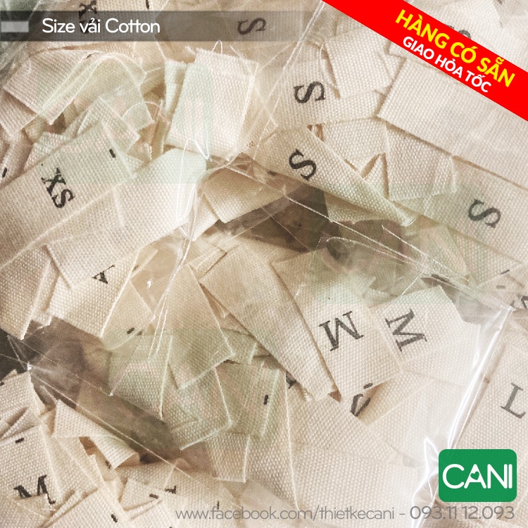 Mác Size cotton Mác size satin - Hàng có sẵn hoac in theo yêu cầu