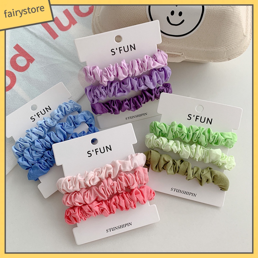 Set 3 Dây Cột Tóc Phối Màu Gradient Cá Tính Cho Nữ