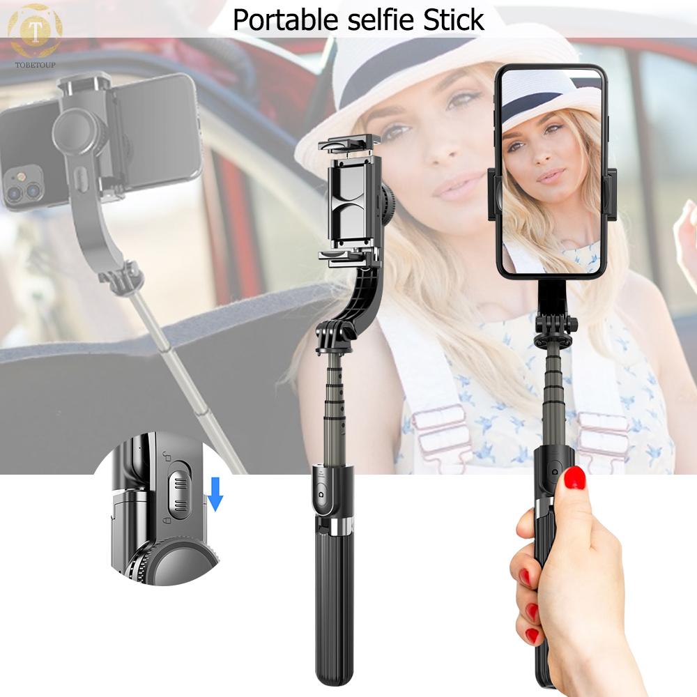 Shipped within 12 hours】 3 in 1 Phone Gimbal Stabilizer Selfie Stick Tripod 86cm 5-Section with Remote Shutter Phone Clamp Smart Rotatable Compatible with iPhone Samsung HUAWEI Smartphones Gimbal Stabilizer [TO]