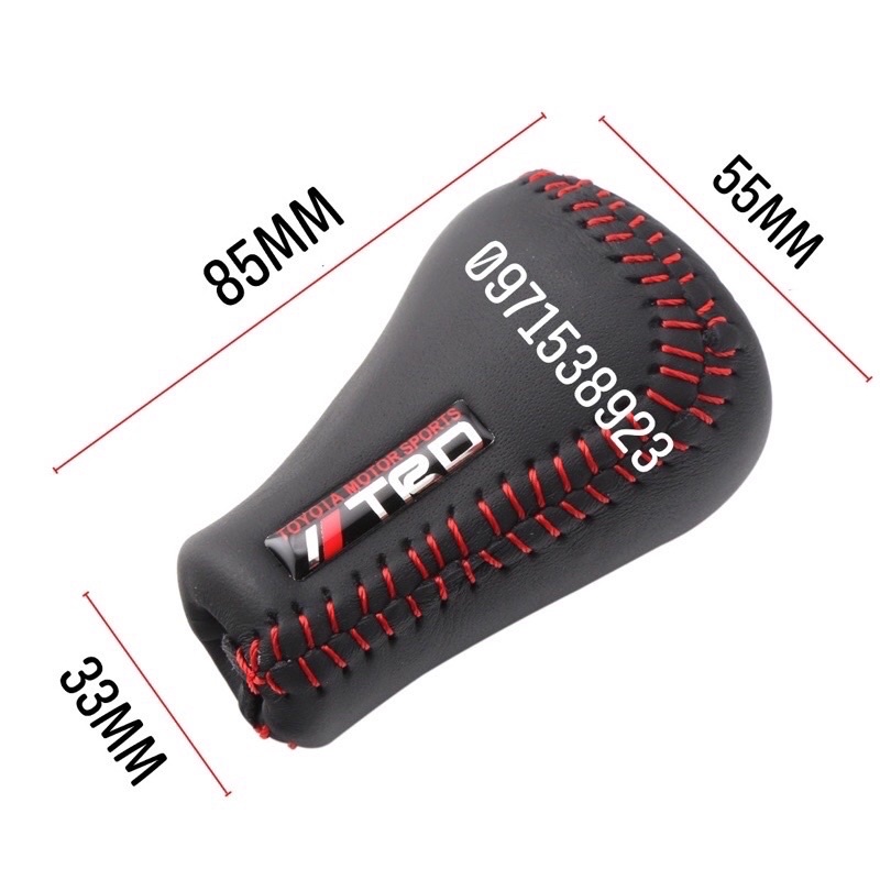 Tay nắm cần số TRD lắp xe TOYOTA INNOVA FORTUNER HILUX VIOS V.v.v quá xịn xò hàng cao cấp đường may chỉ đỏ.