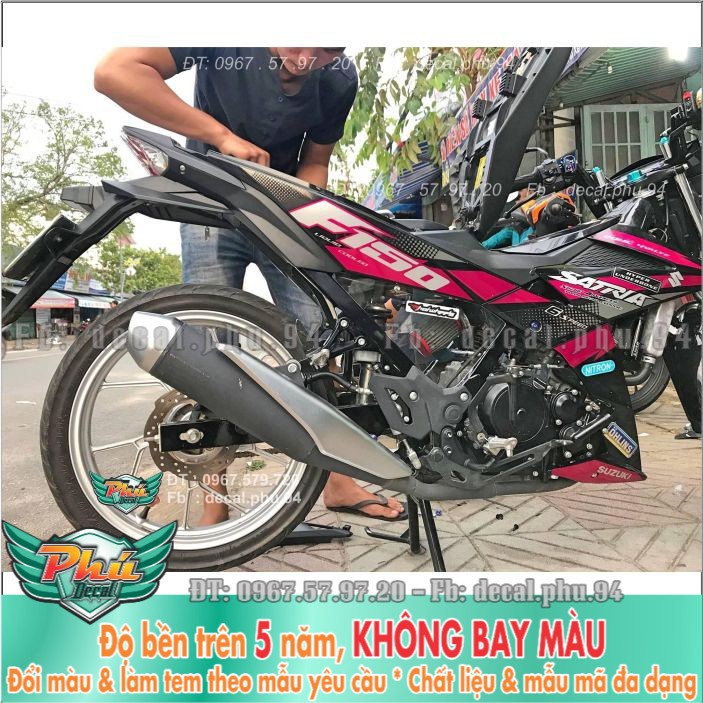 Tem rời Satria Đen hồng trắng (B) -1