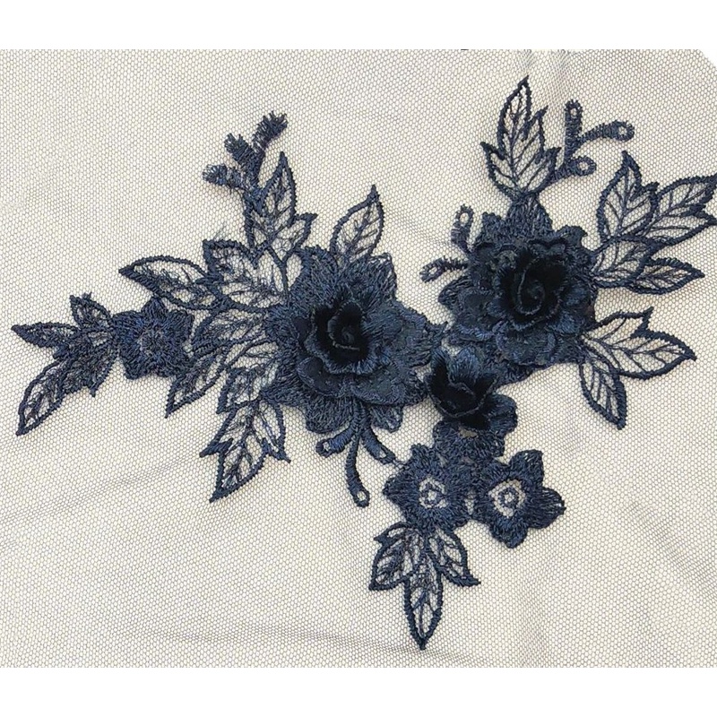 Miếng Ren Thêu Hoa 3D 19 * 15CM Dán Trang Trí Váy Cưới