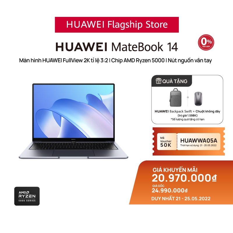 Máy Tính Xách Tay HUAWEI MateBook 14 | 16GB/512GB| AMD Ryzen 5000