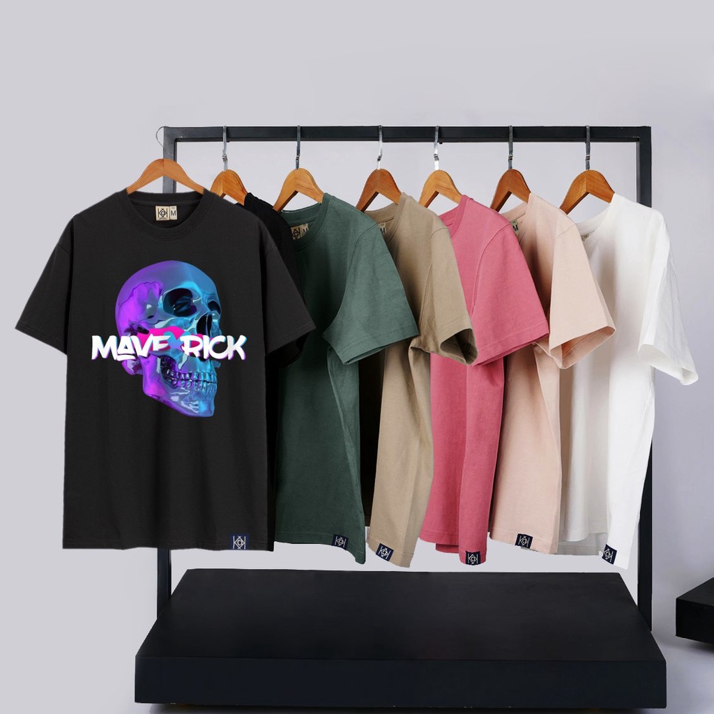 Áo thun đầu lâu độc đáo phông unisex nam nữ maverick nổi bật Form rộng 100Kg bigsize KK4014