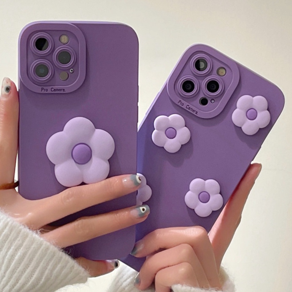 Ốp Điện Thoại TPU Họa Tiết Hoa 3D Bảo Vệ Camera Cho iPhone 7 8 11 12 13 pro max 6 6S Plus 12 MINI SE2020 XR X XS max