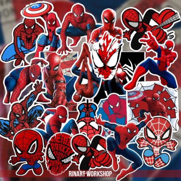 Set 50 sticker spiderman dán trang trí chất liệu cao cấp chống thấm nước bền đẹp