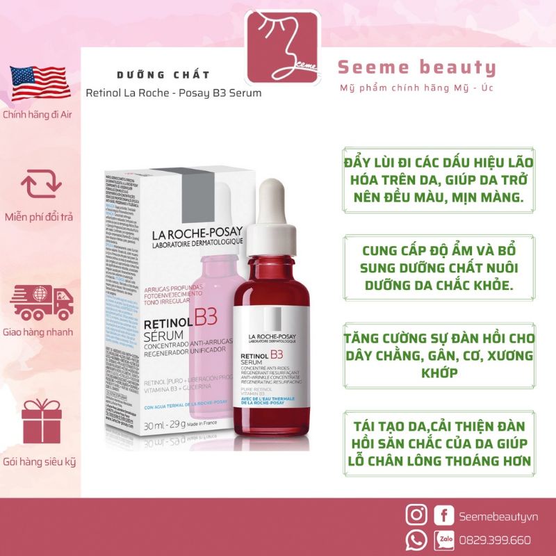 LA ROCHE-POSAY Retinol B3 Serum giam thâm nám ,giảm nếp nhăn