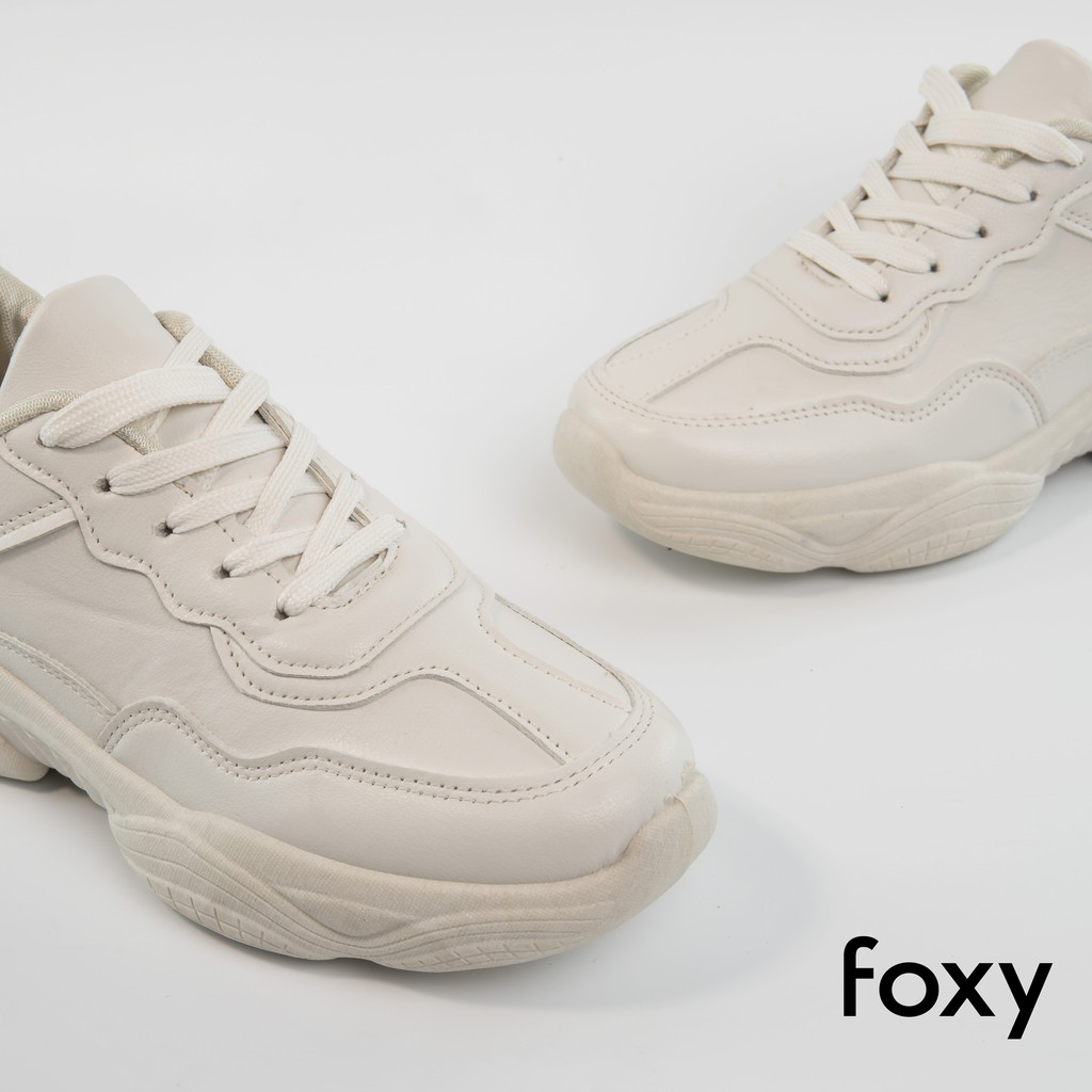 Giày Thể Thao Sneaker Nữ FOXY Màu Be Tăng Chiều Cao 3cm - FOX020