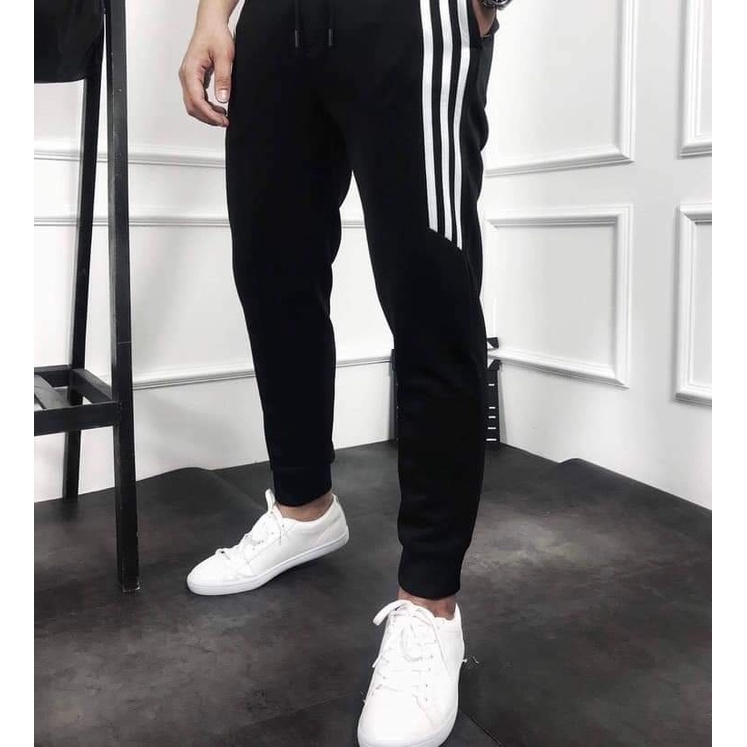 Quần thể thao nam nữ, quần thu đông nam chất nỉ poly dầy dặn co dãn thoải mái