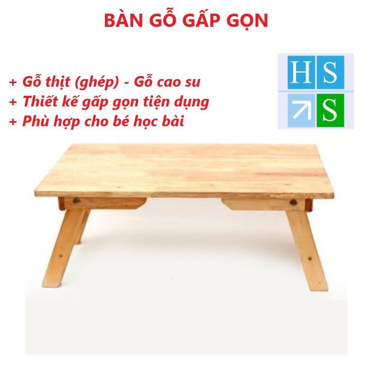 BÀN GỖ DẤP GỌN (60x40cm - Cao 26cm) gỗ tự nhiên phù hợp làm bàn học cho bé | BigBuy360 - bigbuy360.vn