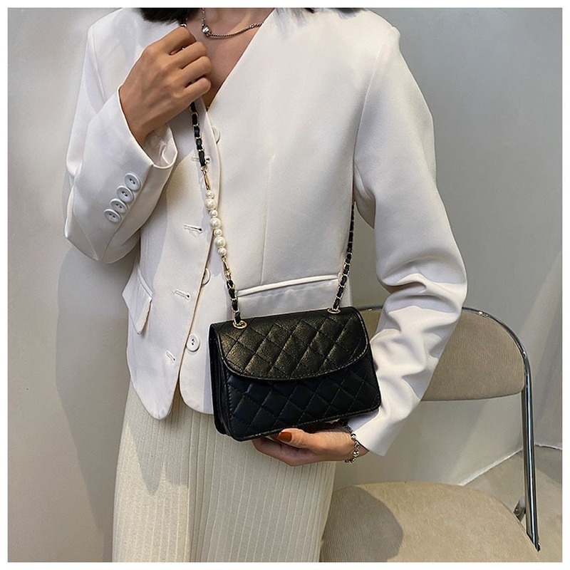 Túi Đeo Chéo Dáng Vuông Nhỏ Đính Ngọc Trai Thời Trang Mùa Hè 2022 NB00414