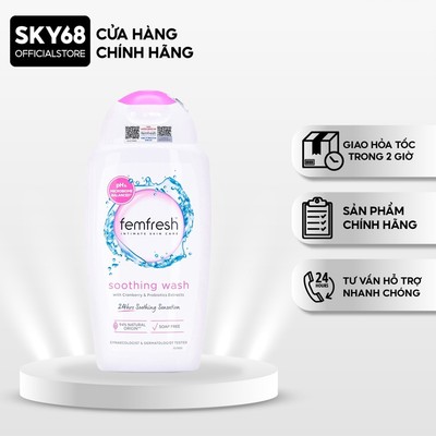 Dung dịch vệ sinh phụ nữ cao cấp Femfresh Soothing Wash 250ml - Hồng