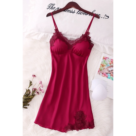 Đầm Ngủ Hai Dây Siêu Mỏng Bằng Lụa Mát Phối Ren Quyến Rũ Dành Cho Nữ Vào Mùa Hè 2021 | BigBuy360 - bigbuy360.vn