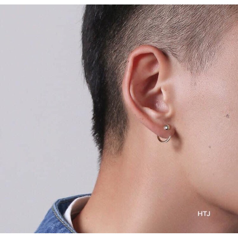 BÔNG TAI ĐINH DÁNG CONG CÁ TÍNH BẠC TA