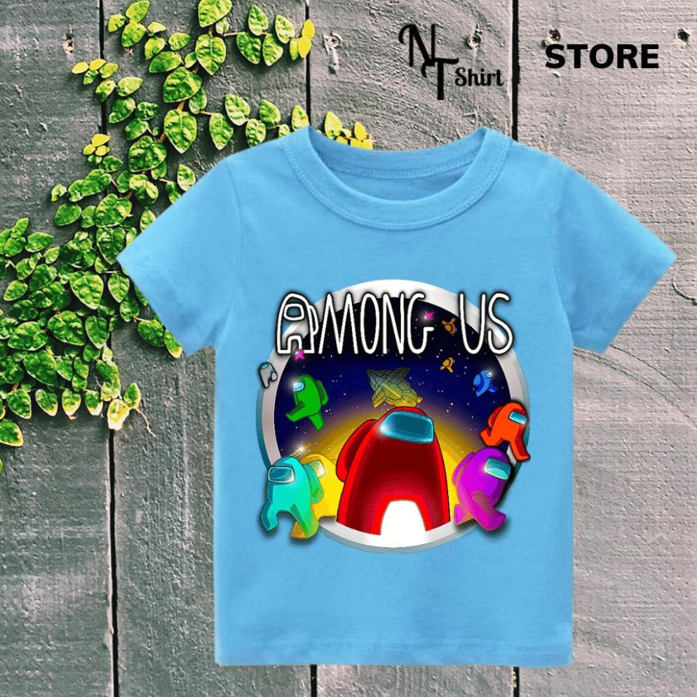 Áo thun bé trai và bé gái, Áo phông trẻ em in hình Game Among US, Áo cotton xịn mặc mát thoải mái NTshirt 05