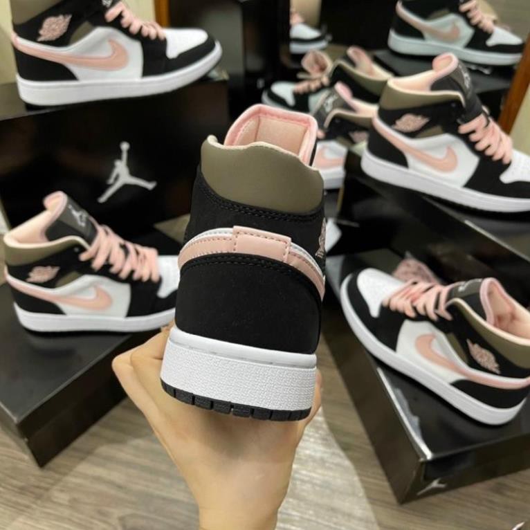 [HOT TREND] Jordan đen dây hồng cổ cao giày thể thao sneaker nam nữ