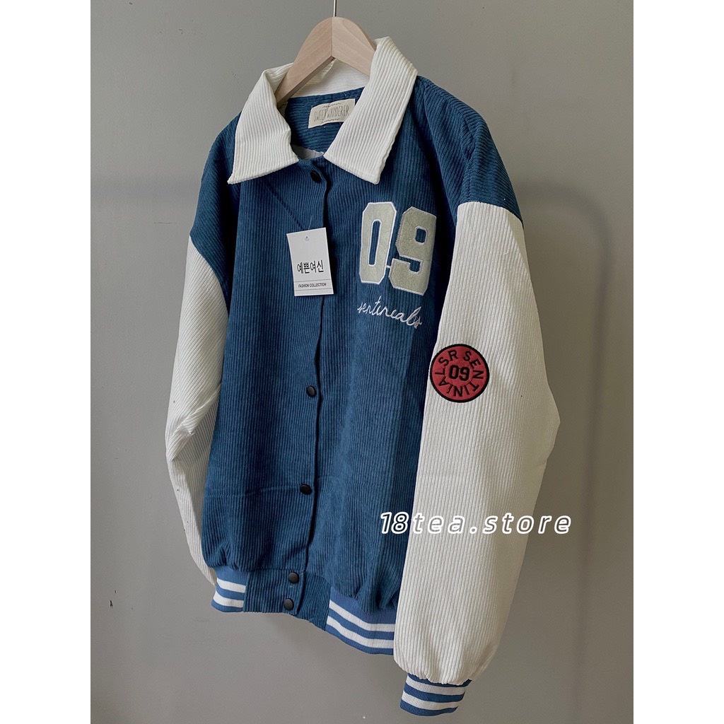 Áo bomber dáng dài họa tiết số 09 / Áo khoác unisex mặc chống nắng mùa hè style Hàn quốc_ranstore