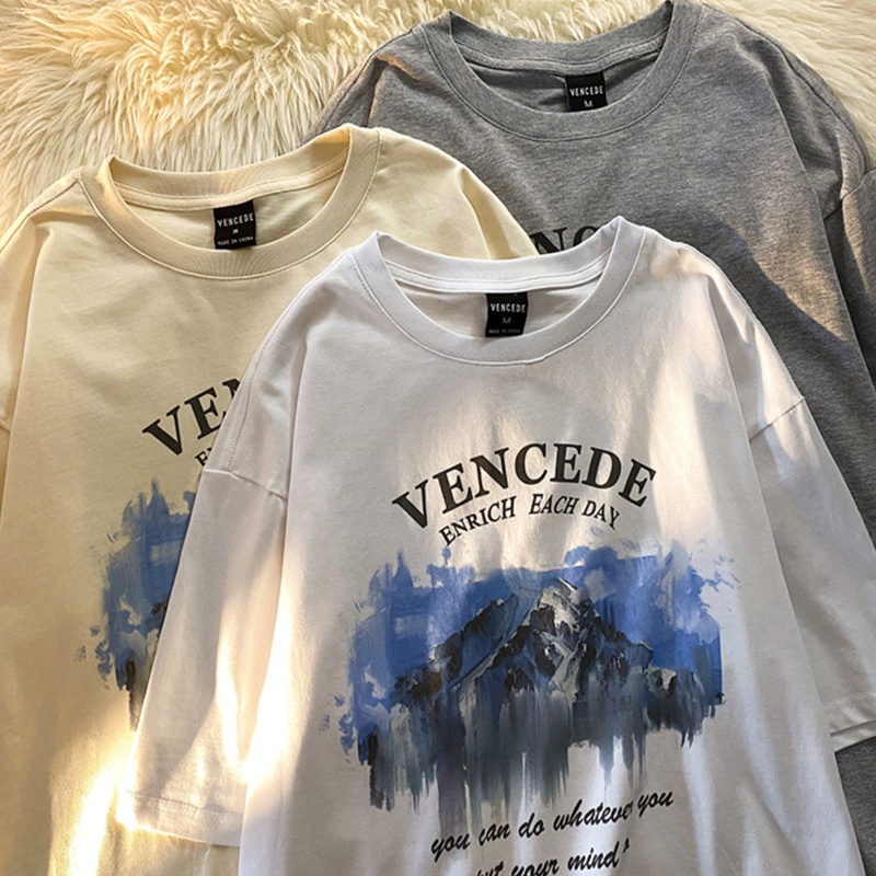 NRVP Áo Thun Nữ Ngắn Tay In Chữ Phong Cách Hàn Quốc