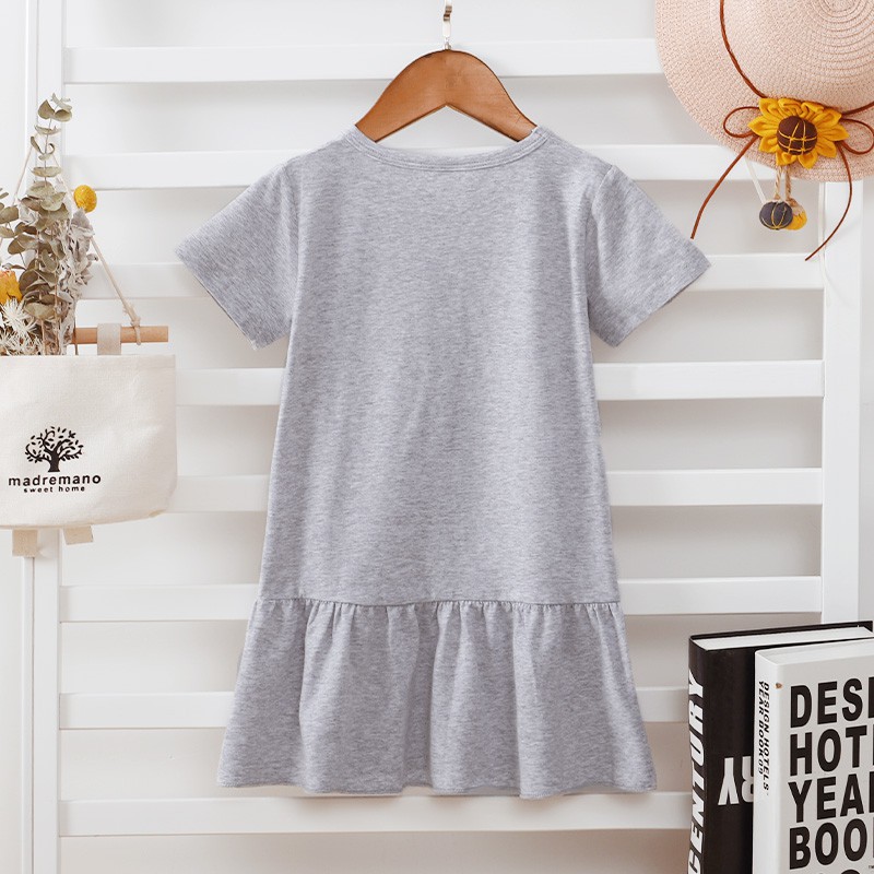 Váy mikrdoo tay ngắn dễ thương thời trang mùa hè dành cho trẻ em